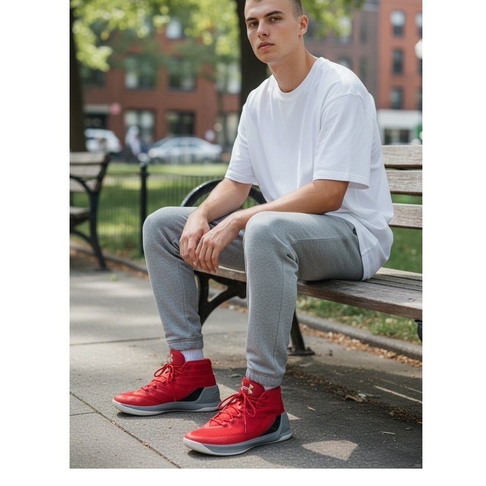Under Armour Curry 3 Davidson Red Basketball Shoes Men's Size‎ 12